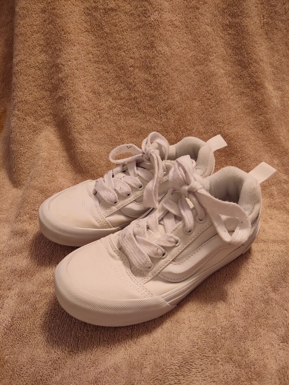 VANS classic Kids White Canvas Sneakers - Durable Everyday Shoes